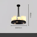 Modern black led chandelier with wine glass rack dining room