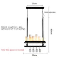 Modern black led chandelier with wine glass rack dining room