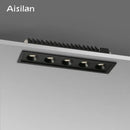 Modern black led grille downlight office recessed spot light