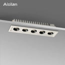 Modern black led grille downlight office recessed spot light