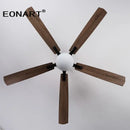 Modern black led modern indoor ceiling fan with wood blades bedroom