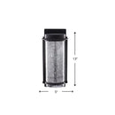 Modern black led outdoor wall sconce with rippled glass cylinder