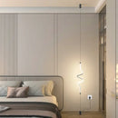 Modern black led pendant light for dining room minimalist rods