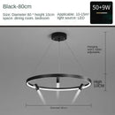 Modern black led ring chandelier pendant light for kitchen