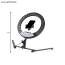 Modern black led ring flash lamp with metallic shade for bedroom
