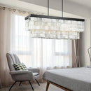 Modern black led shell island light fixture for living room