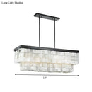 Modern black led shell island light fixture for living room
