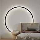 Modern black led wall circle light – living room ring sconce