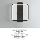 Modern black led wall clock lamp living room minimalist light fixture