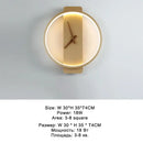Modern black led wall clock lamp living room minimalist light fixture