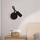 Modern black led wall lamp bedroom adjustable focus gooseneck light