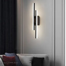 Modern black led wall lamp – living room dual light bar sconce