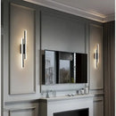 Modern black led wall lamp – living room dual light bar sconce