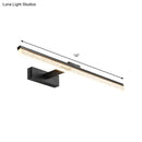 Modern black led wall light bathroom vanity with frosted shade