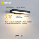 Modern black led wall light dusk dawn motion sensor outdoor sconce