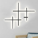Modern black led wall light living room crossed lines bulb included