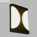 Modern black led wall sconce bedroom double semicircle pattern light