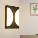 Modern black led wall sconce bedroom double semicircle pattern light