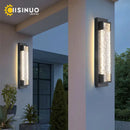 Modern black led wall sconce garden textured amber glass light