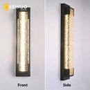 Modern black led wall sconce garden textured amber glass light