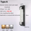 Modern black led wall sconce garden textured amber glass light