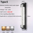 Modern black led wall sconce garden textured amber glass light