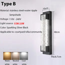 Modern black led wall sconce garden textured amber glass light