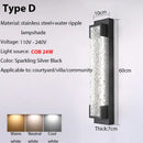 Modern black led wall sconce garden textured amber glass light