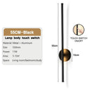 Modern black led wall sconce with dimmable touch switch for bedroom