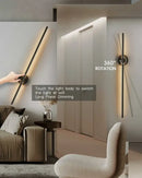 Modern black led wall sconce with dimmable touch switch for bedroom