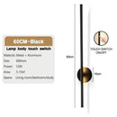 Modern black led wall sconce with dimmable touch switch for bedroom