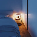 Modern black led wood shelf floor lamp living room