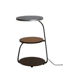 Modern black led wood shelf floor lamp living room