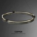 Modern black light luxury circle led chandelier living room pendant