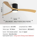 Modern black & light wood ceiling fan with remote control bedroom