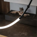Modern black line chandelier dining room led light strands
