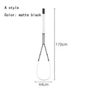 Modern black line chandelier dining room led light strands