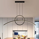 DecorBites™ Modern LED Pendant Light Fixture: Circle and Linear Design with Metal Hanging