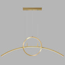 DecorBites™ Modern LED Pendant Light Fixture: Circle and Linear Design with Metal Hanging
