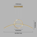 DecorBites™ Modern LED Pendant Light Fixture: Circle and Linear Design with Metal Hanging