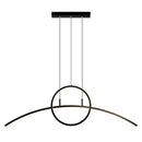 DecorBites™ Modern LED Pendant Light Fixture: Circle and Linear Design with Metal Hanging