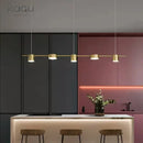 Modern black linear dimmable led ceiling chandelier dining room