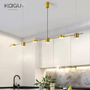 Modern black linear dimmable led ceiling chandelier dining room