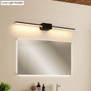 Modern black linear led sconce for bathroom vanity lighting