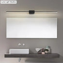 Modern black linear led sconce for bathroom vanity lighting