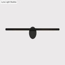 Modern black linear led wall light bathroom sconce with oval plate