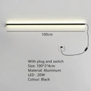 Modern black linear led wall lights dimming – bedroom sconce