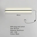 Modern black linear led wall lights dimming – bedroom sconce