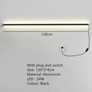 Modern black linear led wall lights dimming – bedroom sconce