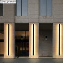 Modern black linear led wall mounted lamp garden outdoor sconce